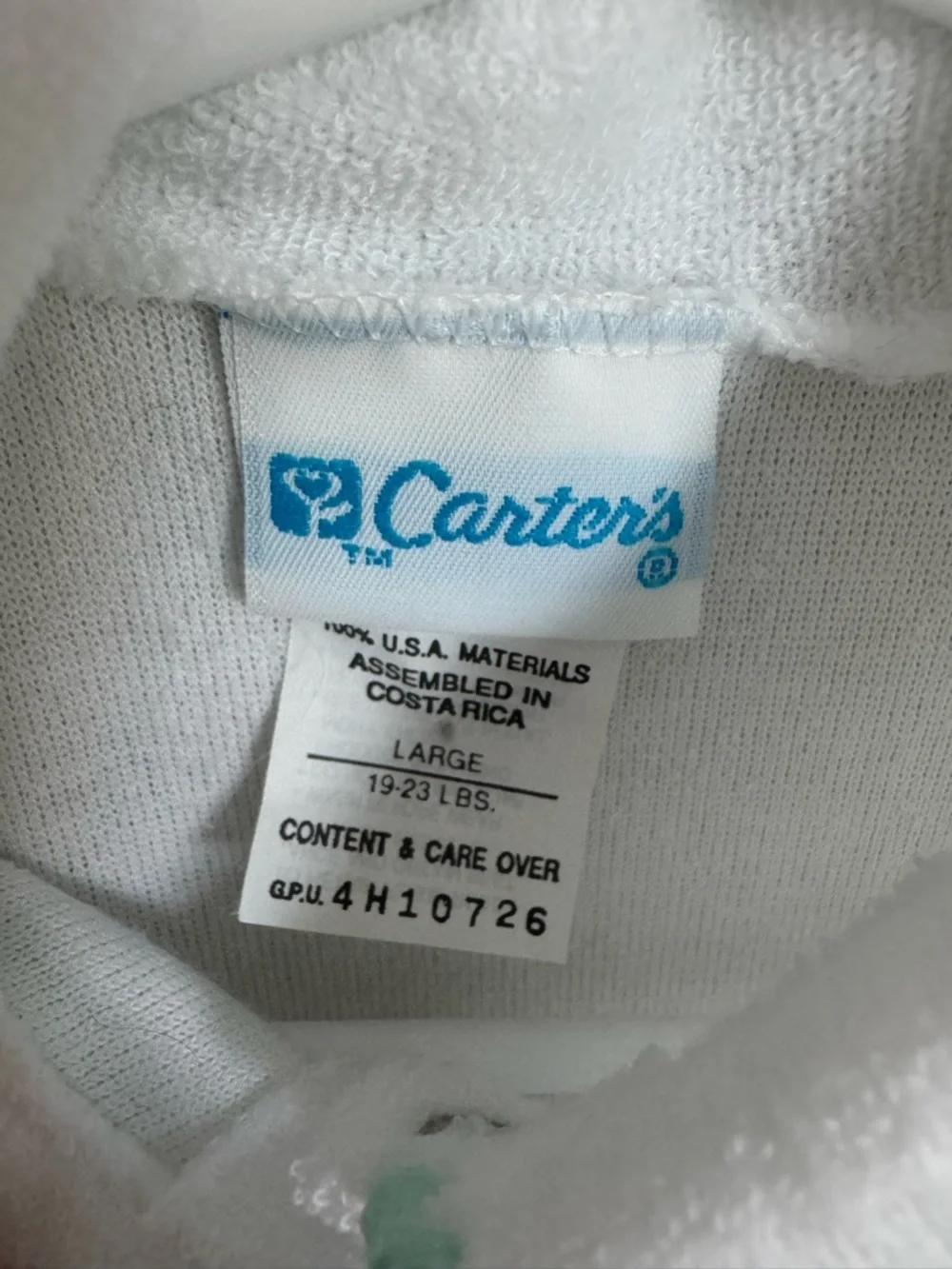 Vintage Carters Unisex Footie Size 18 Months